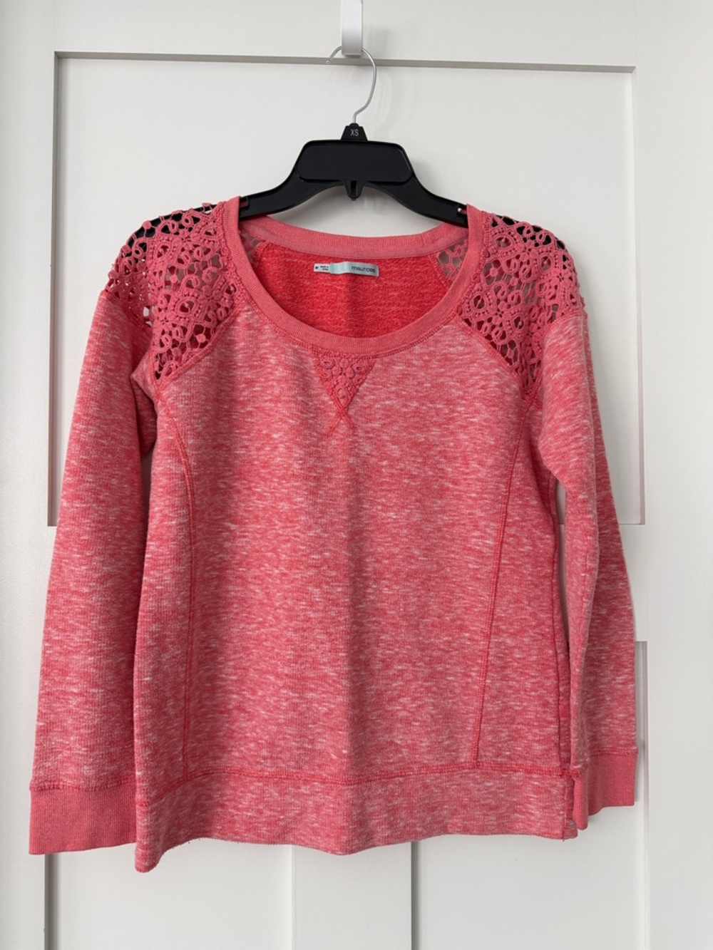 Maurices Coral Heather Lace-Trim Sweatshirt